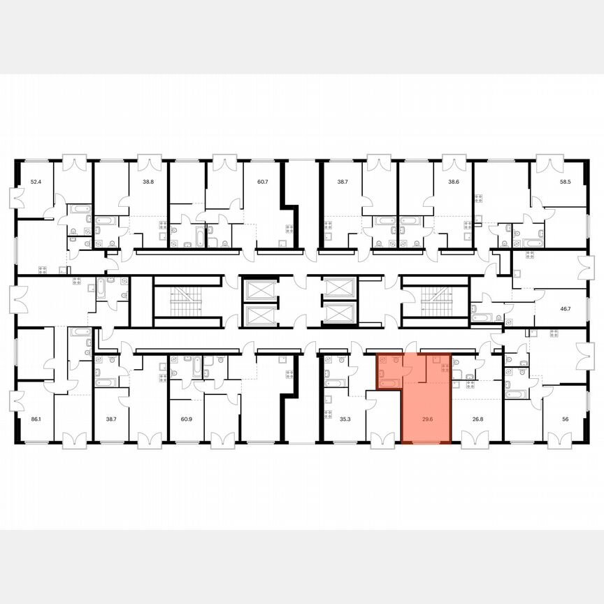 Квартира-студия, 29,6 м², 6/32 эт.