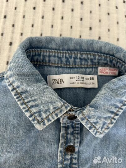 Рубашка джинсовка zara