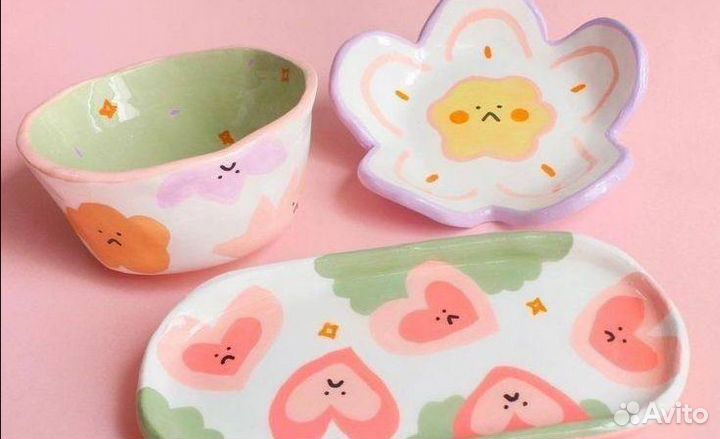 Тарелочки из глины