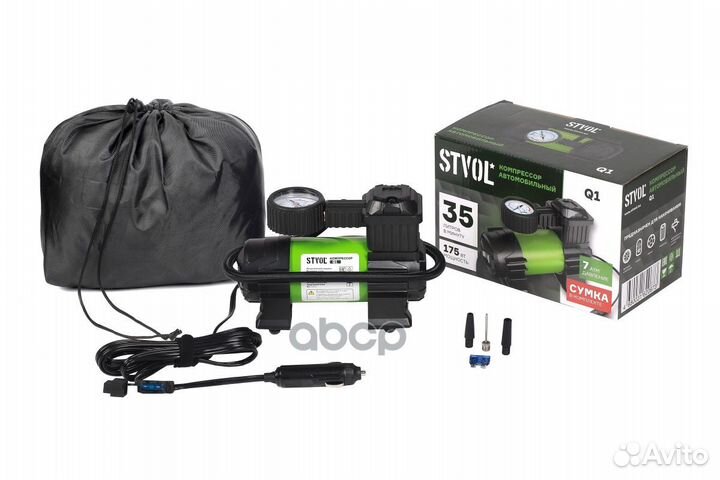 Компрессор автомобильный stvol (35 л/мин, 7А)