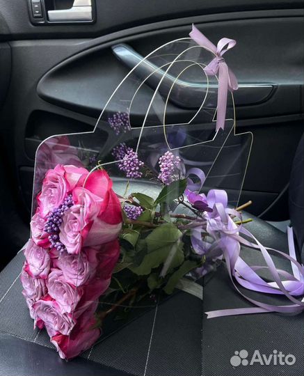 Сумка переноска упаковка прозрачная для букетов