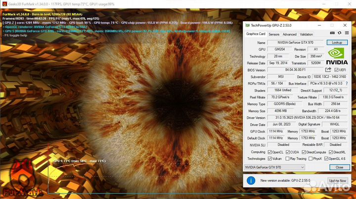 Видеокарта Nvidia Geforce MSI GTX 970 Gaming 4Gb