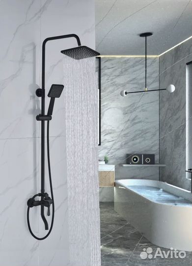 Душевая система с тропическим душем 3в1 + полка