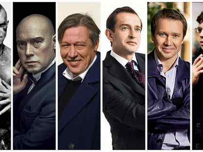 коллаж из кадров российских сериалов с одним актером