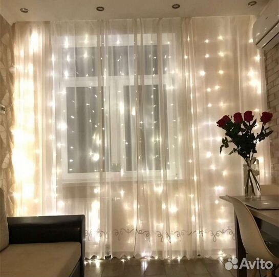 Гирлянда штора новая