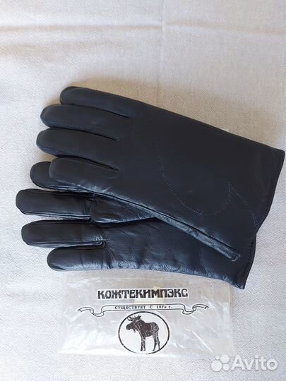 Мужские кожаные перчатки зимние