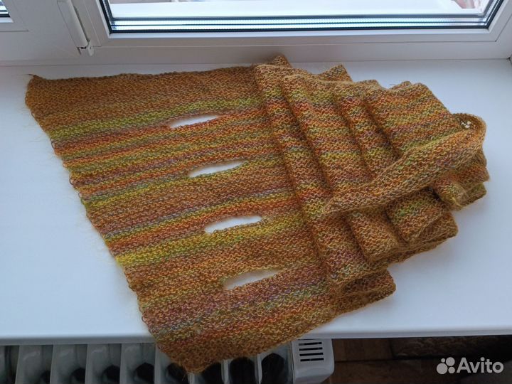 Шарф норвежский шерсть ручная работа