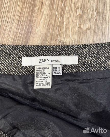 Юбка zara шерсть 42