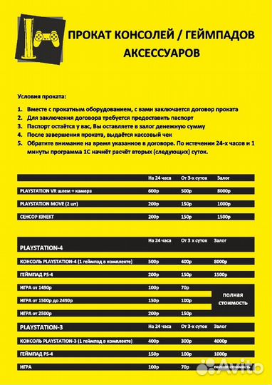 Продажа, ремонт. прокат Playstation 4