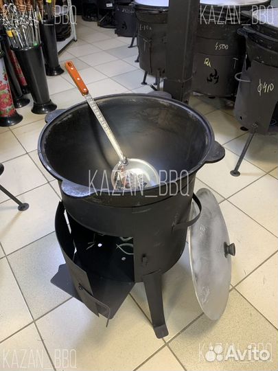 Казан чугунный 12 л + печь с трубой