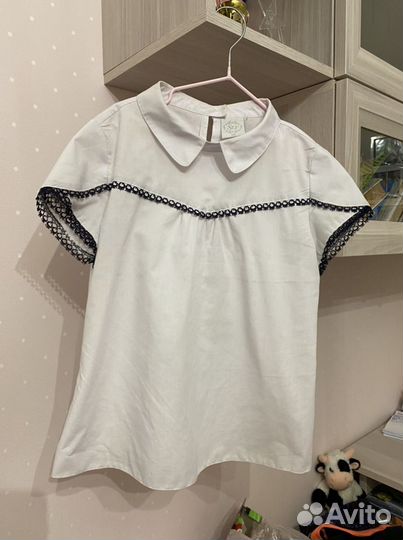 Блузка белая для девочек 134