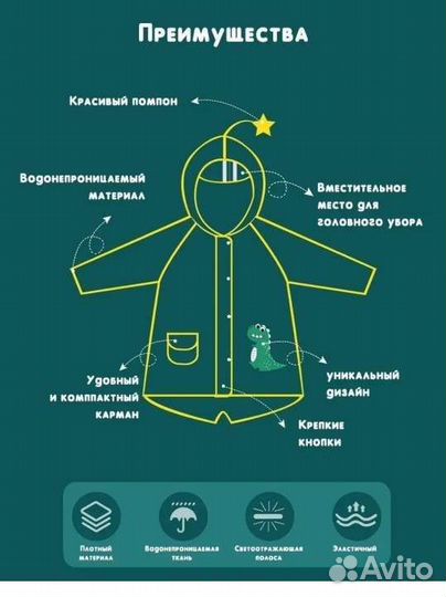 Плащ дождевик детский