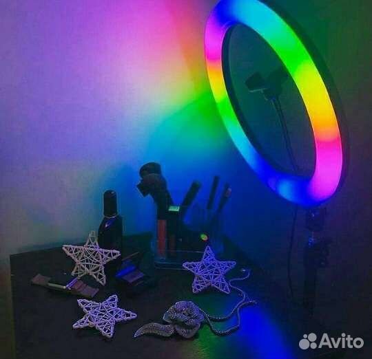 Кольцевая светодиодная лампа 26 см rgb