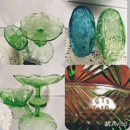 Конфетница, цветное стекло