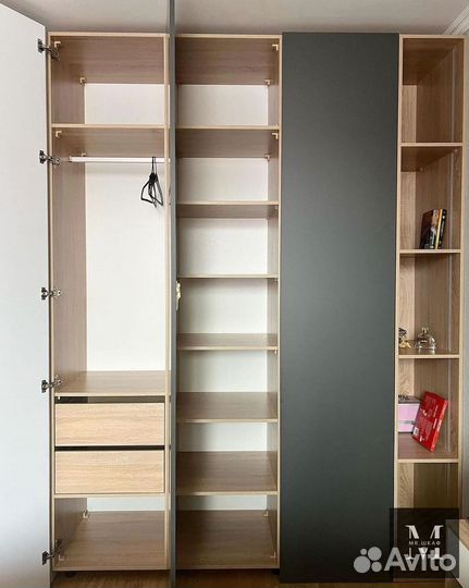 Шкаф распашной с фрезерованными фасадами