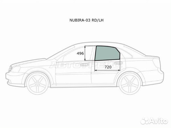 Стекло боковое опускное chevrolet lacetti chevrolet lacetti/optra/nubira 04-13 4D chevrolet nubira d