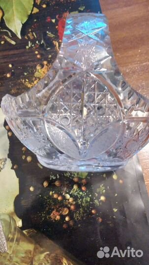 Хрустальная ваза корзина СССР