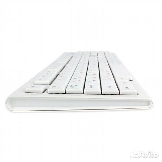 Клавиатура USB белая с коротким ходом клавиш