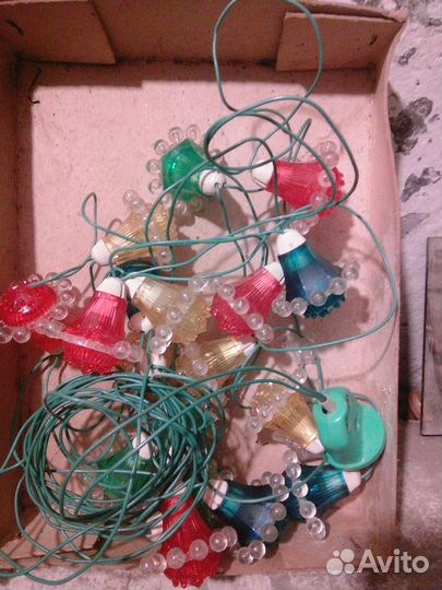 Новогодняя электрогирлянда.Золотой фонарик.СССР