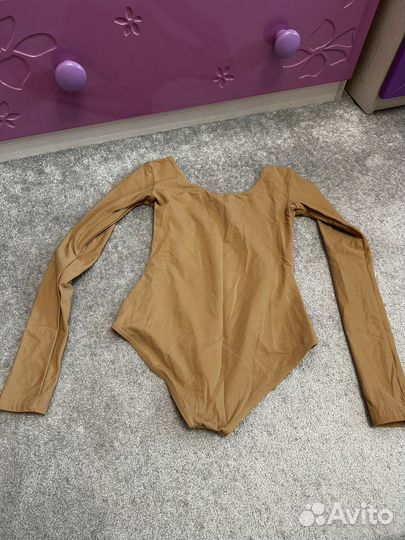 Боди бежевый под платье для фигурного катания
