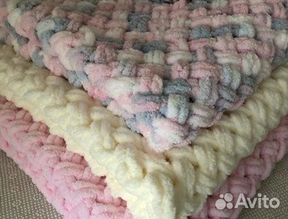 Пледы из пряжи ализе пуффи