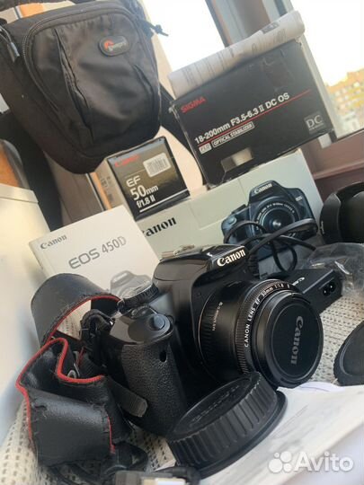 Зеркальный фотоаппарат canon 450d + 2 объектива