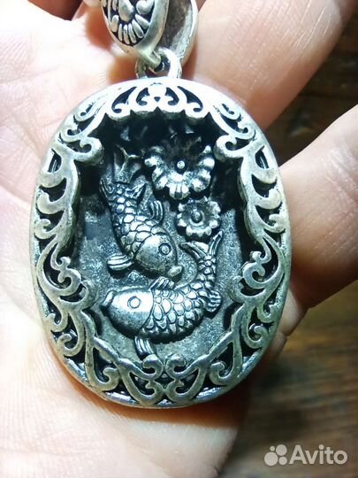 Подвес Рыбы. Браслет цветы. Тибетское серебро