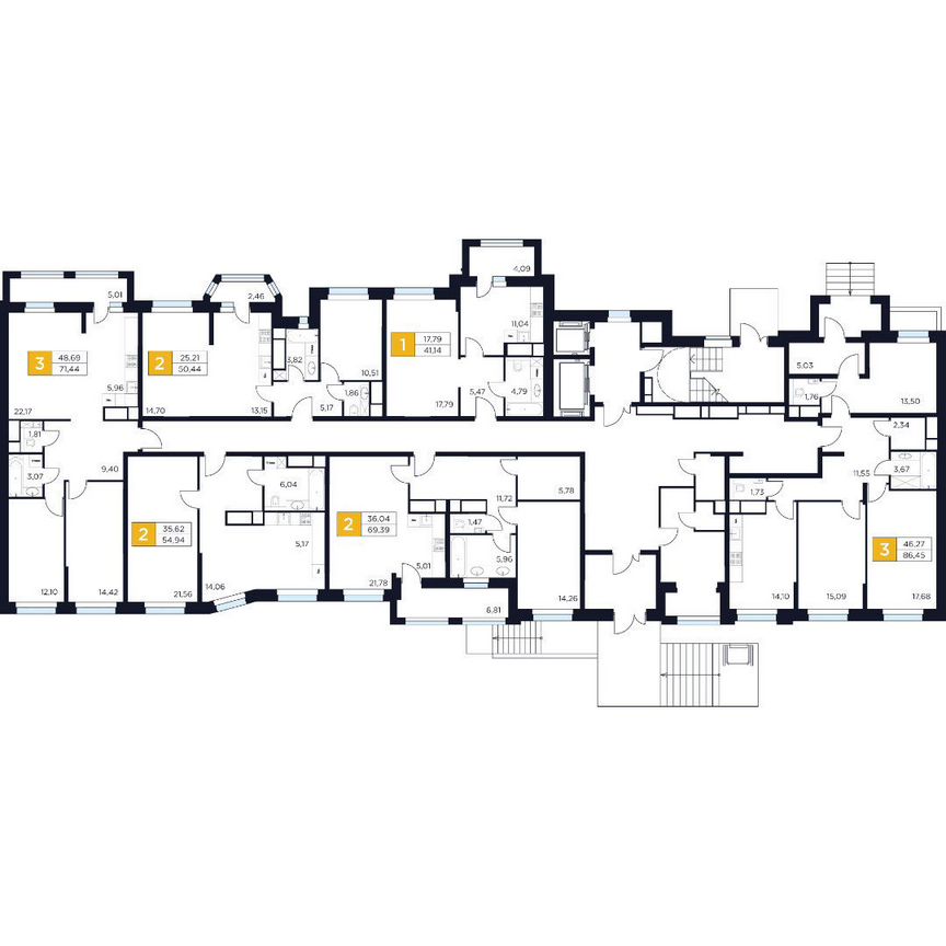 3-к. квартира, 86,5 м², 1/15 эт.