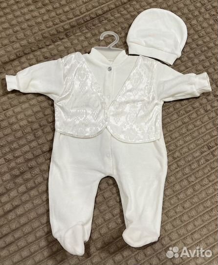 Комбинезон и шапочка из велюра 56