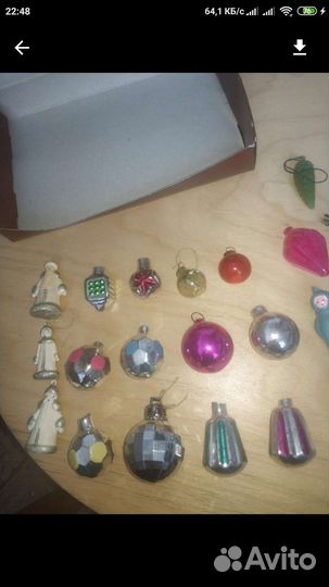 Мини-игрушки для новогодней ёлки СССР Винтаж