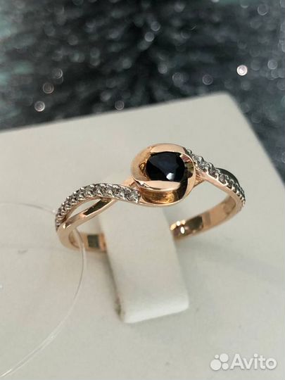 Золотое кольцо с сапфиром 16,2 размер