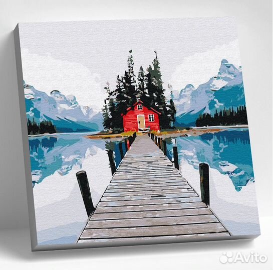 KH0696 Картина по номерам (30х30) домик В горах