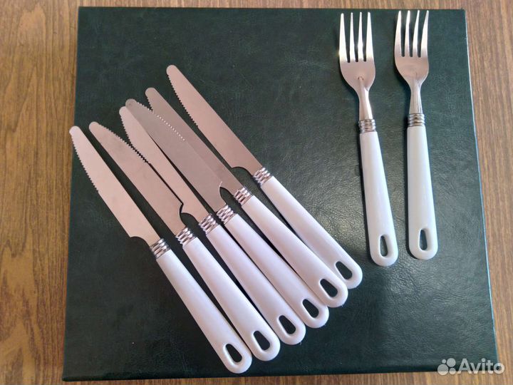 Набор столовых приборов СССР с пластиков. Ручками