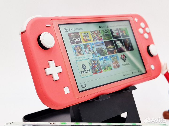 Nintendo Switch Lite Coral прошитый + 128Gb игр