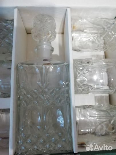 Штоф хрустальный + 6 стаканов