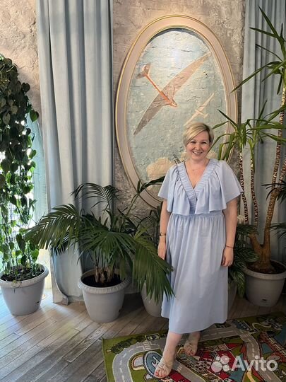 Нежное голубое платье плюс сайз Латренда