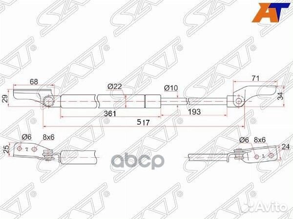 Амортизатор задней двери mazda premacy 99- LH S