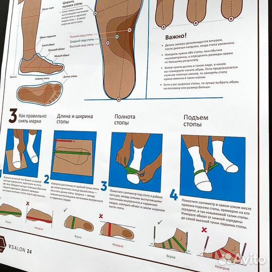 Плакат Размер обуви А1