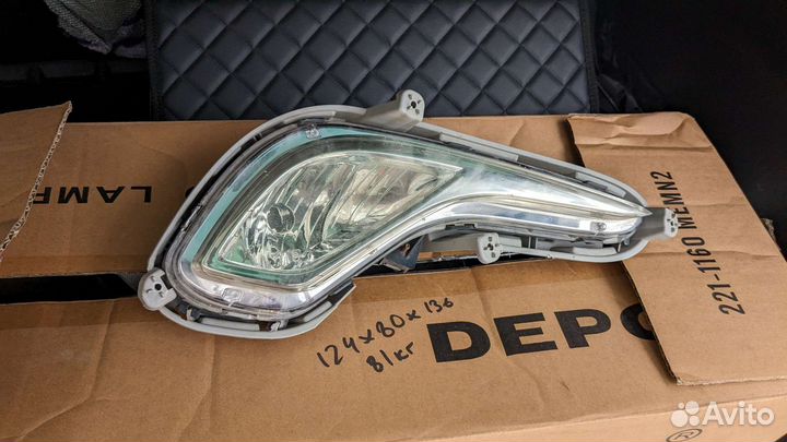 Противотуманная левая фара на Hyundai solaris 1