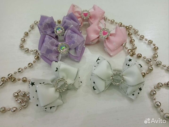 Бантики на первые хвостики. Ручная работа