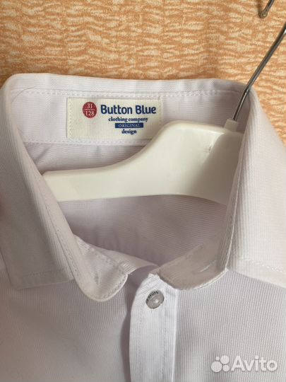 Рубашка 128 Button blue