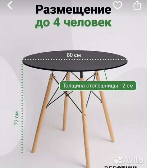 Кухонный стол круглый eames