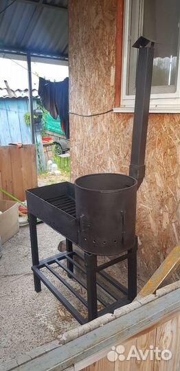 Мангал с печью под казан