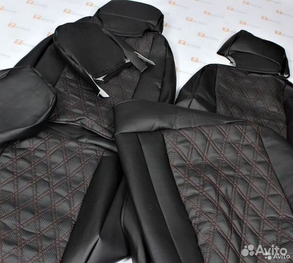 Чехлы сидений Ваз 2110 Приора 2170 Кожа Ромб Новые