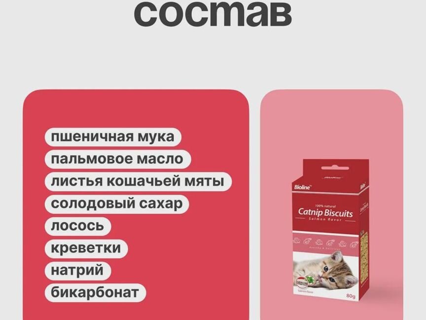 Бисквитное печенье для кошек из кошачьей мяты со в