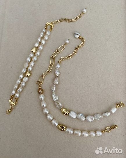 Браслет натуральный барочный жемчуг