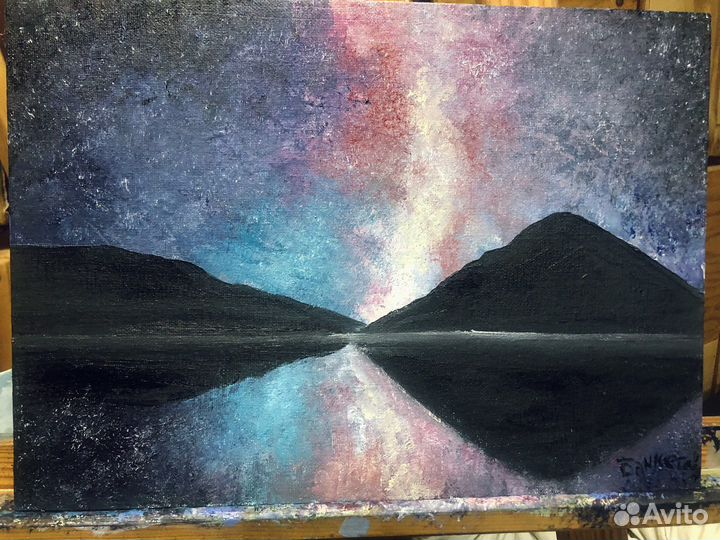 Картина маслом горы.картина сухая пастель