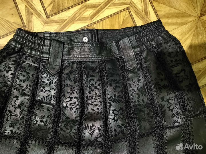 Кожаная юбка натуральная длинная