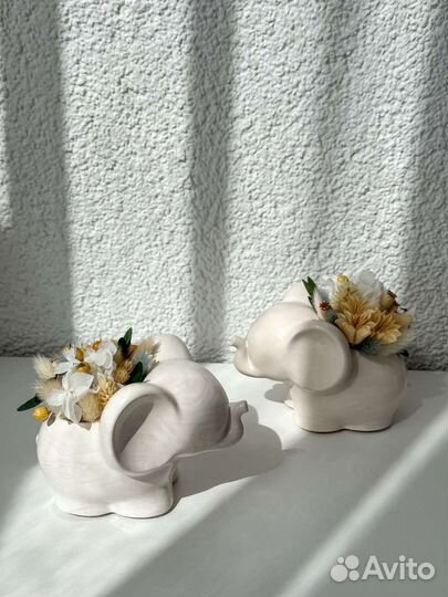 Композиция слоник с сухоцветами