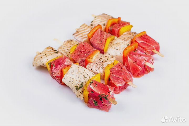 Шашлычки из тунца, палтуса